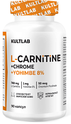 Kultlab L-Carnitine + Cr + Yohimbe 8%, 90 капс