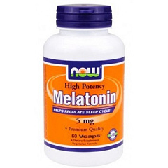 NOW Melatonin 5 мг, 60 капс