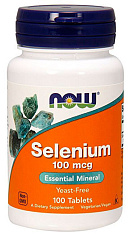 NOW Selenium 100 мкг, 100 таб