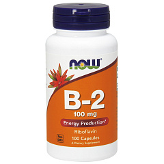 NOW Vitamin B-2 100 мг, 100 капс