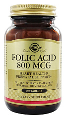 Solgar Folic Acid 800 mcg, 250 таб