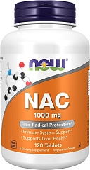 NOW NAC (N-ацетилцистеин) 1000 мг, 120 таб 