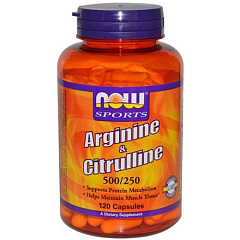 NOW Arginine 500 mg/Citrulline 250 mg, 120 капс