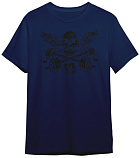 Kultlab Футболка мужская Чёрный череп, тёмно-синяя - чёрная