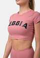 Nebbia 584 Short Sleeve Sporty Crop Top, бледно-розовый