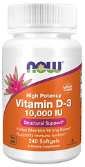 NOW Vitamin D3-10 000 IU, 240 капc