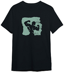 Kultlab Футболка мужская с зелёным логотипом, чёрная