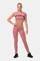 Nebbia 573 High-Waist & Mesh Leggings, бледно-розовый