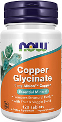 Now Copper Glycinate 3 мг, 120 таб