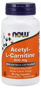 NOW Acetyl L-Carnitine 500 mg, 50 капс