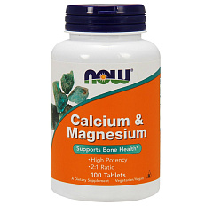 NOW Calcium-Magnesium 500/250 мг, 100 таб