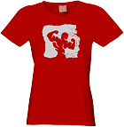 Kultlab Футболка женская с серым логотипом, красная