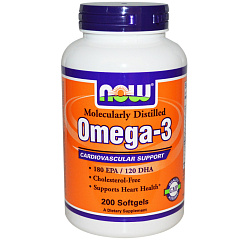 NOW Omega 3 1000 мг, 200 капc