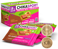 Chikalab Chika Sport Dubai collection Протеиновый молочный шоколад без сахара с начинкой, 100 гр